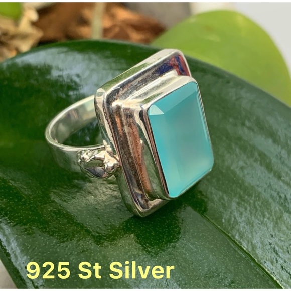 925 St Silver Jewelry - 925 STERLING SILVER & GENUINE GEMSTONE RING
